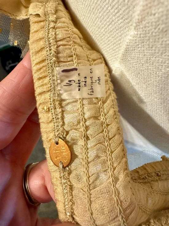 Free People Gold Sequin Ruffle Crop Halter Top - Picture 3 of 3